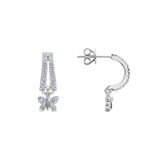 Enchanting Flutterfly™ Sterling Silver Butterfly Huggies