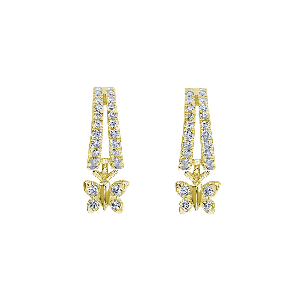 Enchanting Flutterfly™ Gold Vermeil Butterfly Huggies