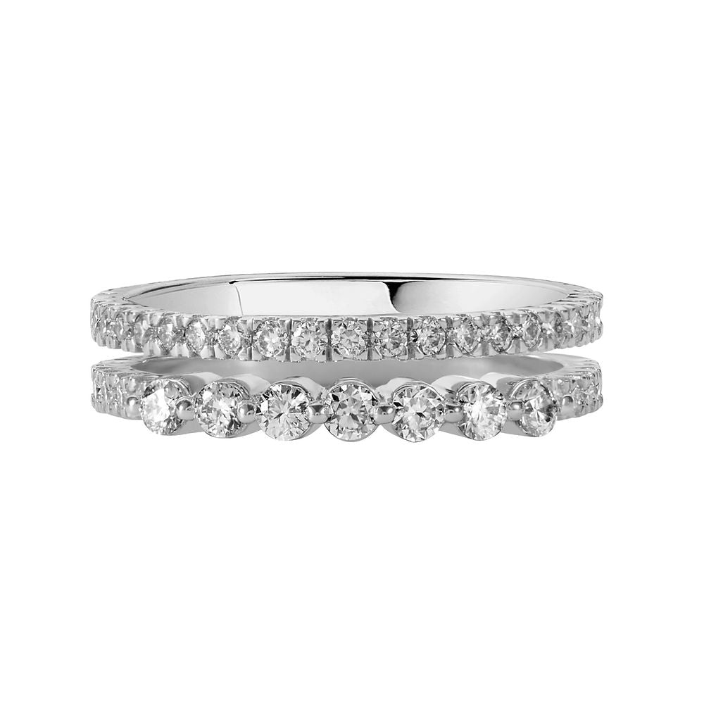 Illuminess™ Sterling Silver Combi Stack Ring - US 6 / L-L1/2