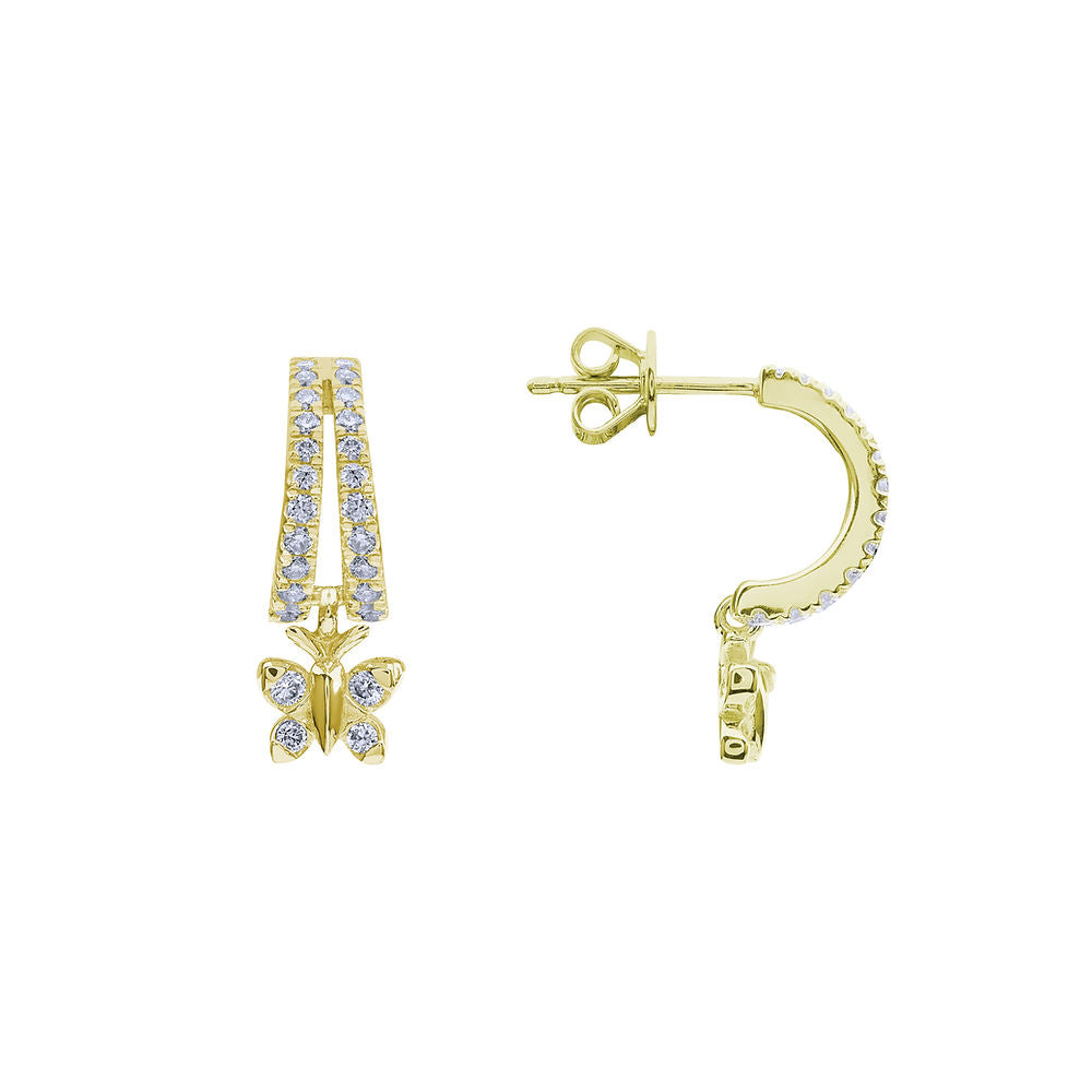 Enchanting Flutterfly™ Gold Vermeil Butterfly Huggies