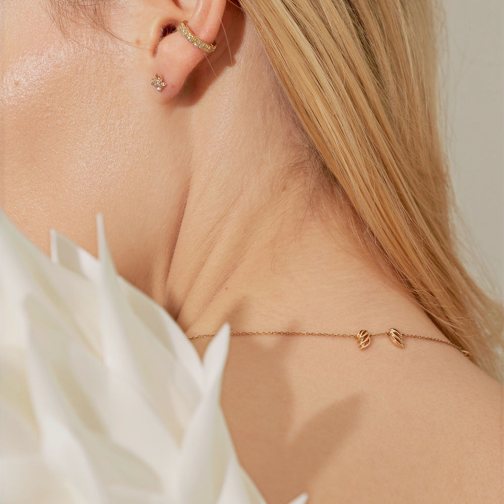 Mini Halo Wings™ Diamond Gold Vermeil Angel Necklace