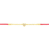 Mini Heart Gold Vermeil Silk Cord Bracelet