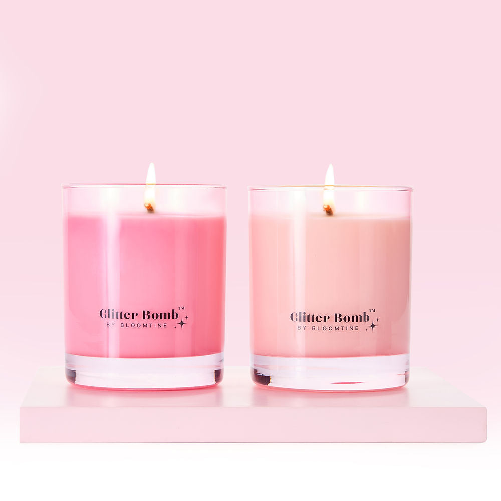 Pink Cosmos | Glitter Bomb™ Gift Candle Blackcurrant, Vanilla & Jasmine 230G