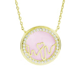 Loves Frequency™ 18K Gold Pink Opal Diamond Heartbeat Necklace