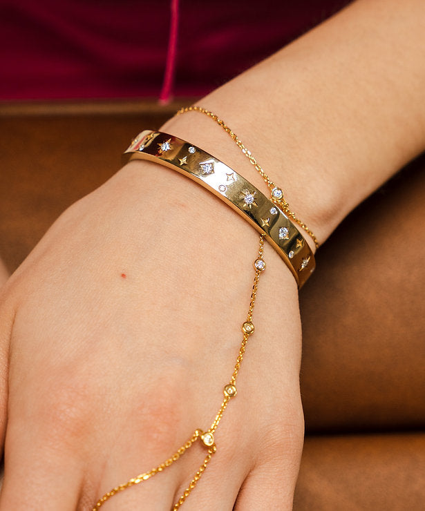 Illuminess™ Sterling Silver Starset Banglet - Small Size