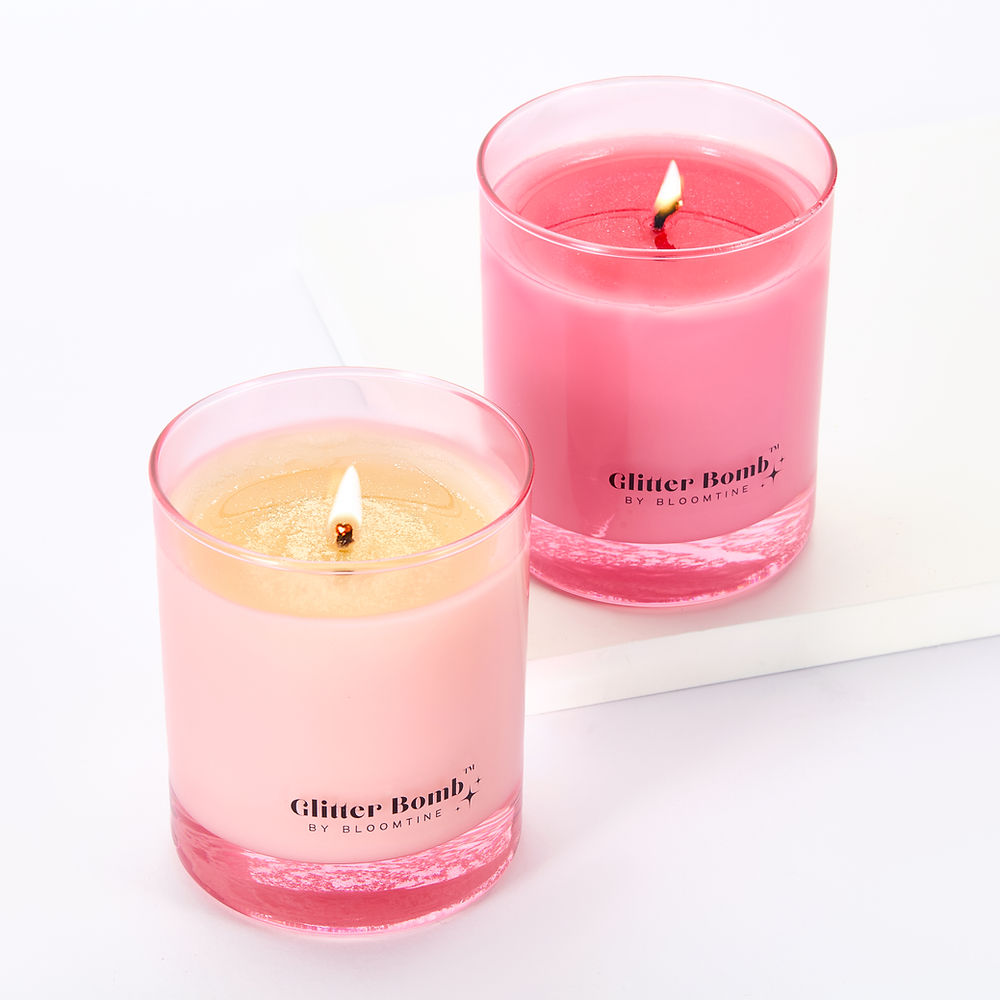 Pink Cosmos | Glitter Bomb™ Gift Candle Blackcurrant, Vanilla & Jasmine 230G