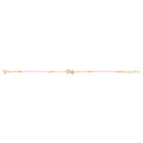 Enchanting Flutterfly™ Gold Vermeil Pink Silk Cord Butterfly Bracelet