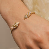 Angel Wings Gold Vermeil Bangle - Medium Size