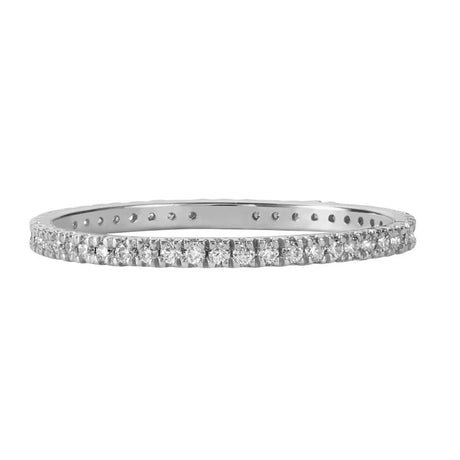 Illuminess™ Sterling Silver Eternity French Pave Stacking Ring - US 6 / L-L1/2