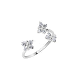 Enchanting Flutterfly™ Sterling Silver Trio Butterfly Ring - US 6 / L-L1/2