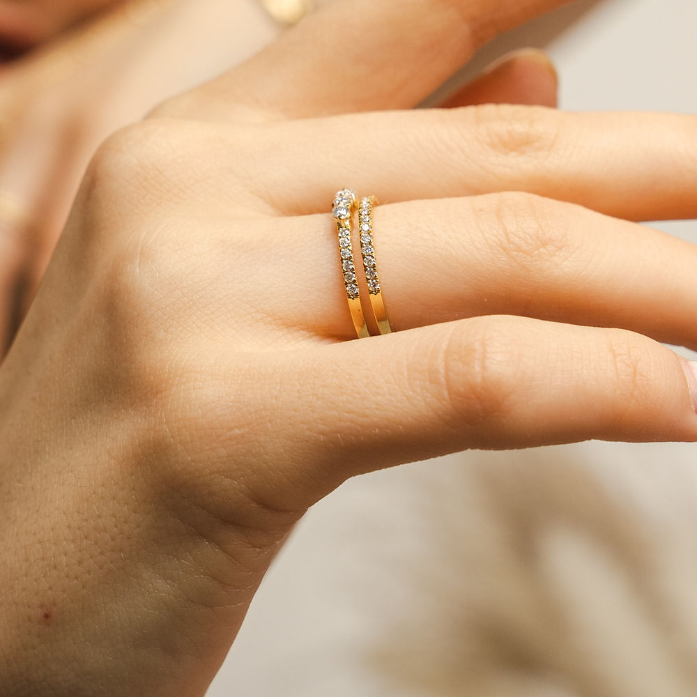 Illuminess™ Sterling Silver Combi Stack Ring - US 6 / L-L1/2