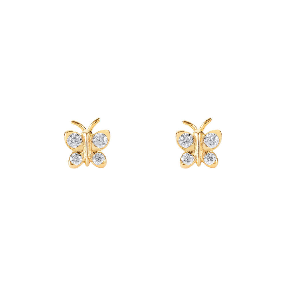 Enchanting Flutterfly™ Gold Vermeil Butterfly Studs