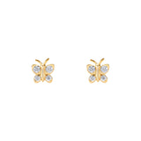 Enchanting Flutterfly™ Gold Vermeil Butterfly Studs