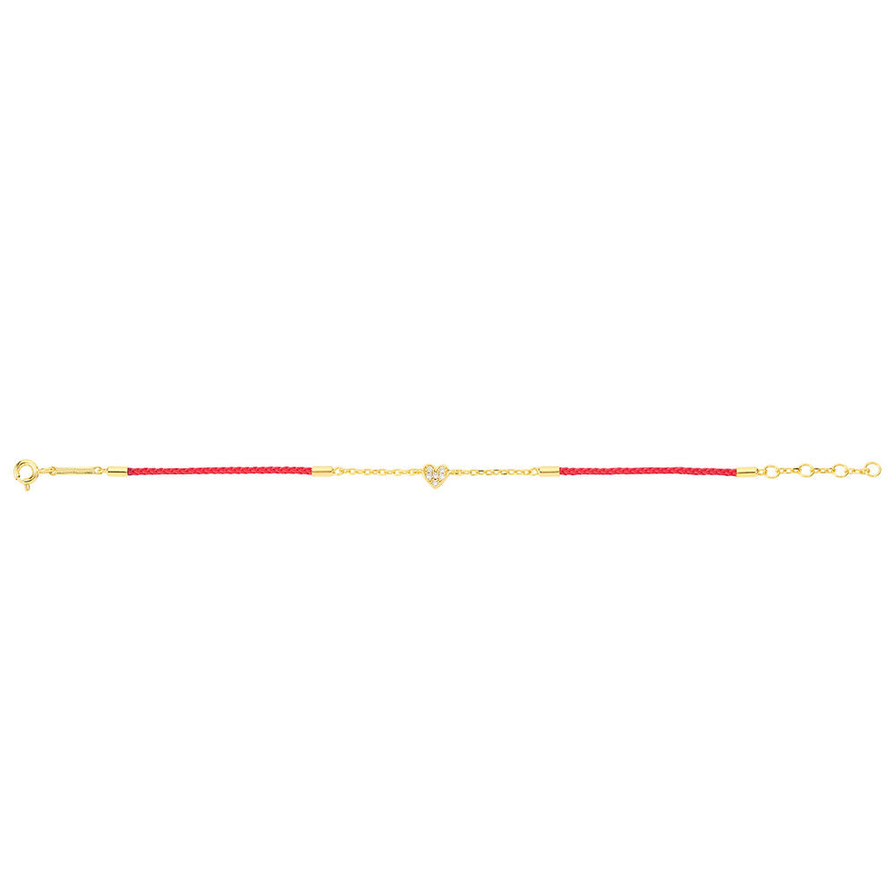 Mini Heart Gold Vermeil Silk Cord Bracelet