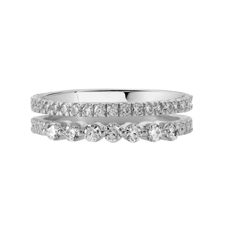 Illuminess™ Sterling Silver Combi Stack Ring - US 7 / UK N