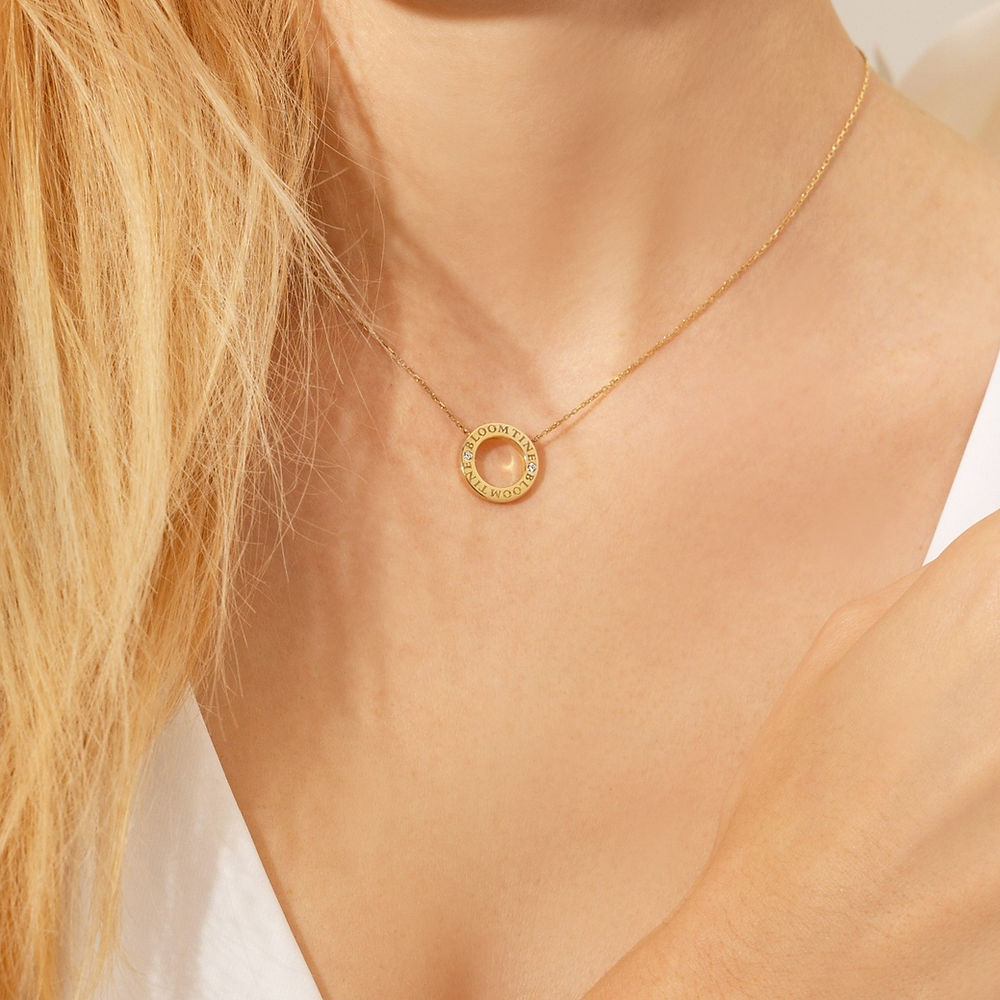 Mini Halo Wings™ Diamond Gold Vermeil Angel Necklace