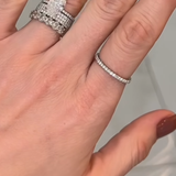 Illuminess™ Sterling Silver Eternity French Pave Stacking Ring - US 6 / L-L1/2
