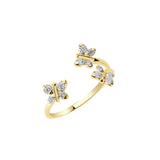 Enchanting Flutterfly™ Gold Vermeil Trio Butterfly Ring - US 5 / UK J - K