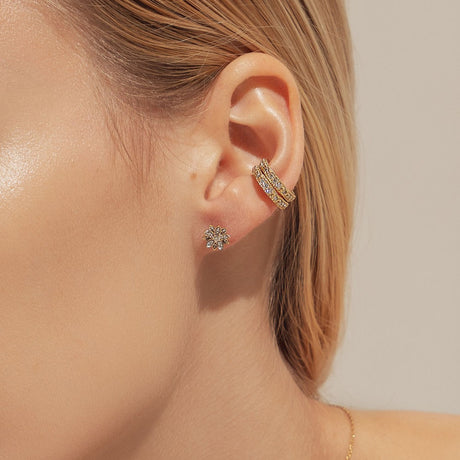 Eternal Bloom™ 14K Diamond Lotus Flower Earrings