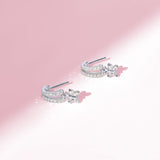 Enchanting Flutterfly™ Sterling Silver Butterfly Huggies
