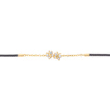 Enchanting Flutterfly™ Gold Vermeil Black Silk Cord Butterfly Bracelet