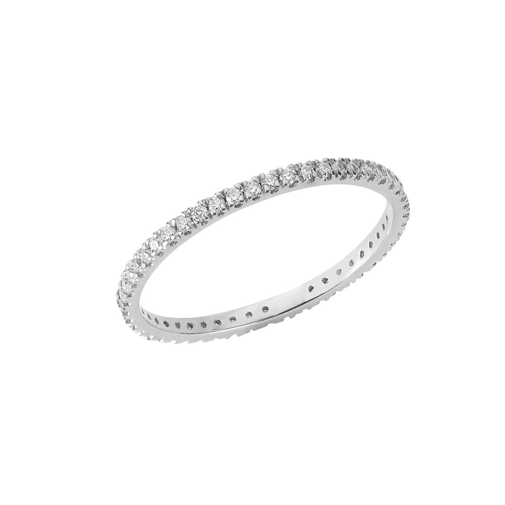 Illuminess™ Sterling Silver Eternity French Pave Stacking Ring - US 6 / L-L1/2