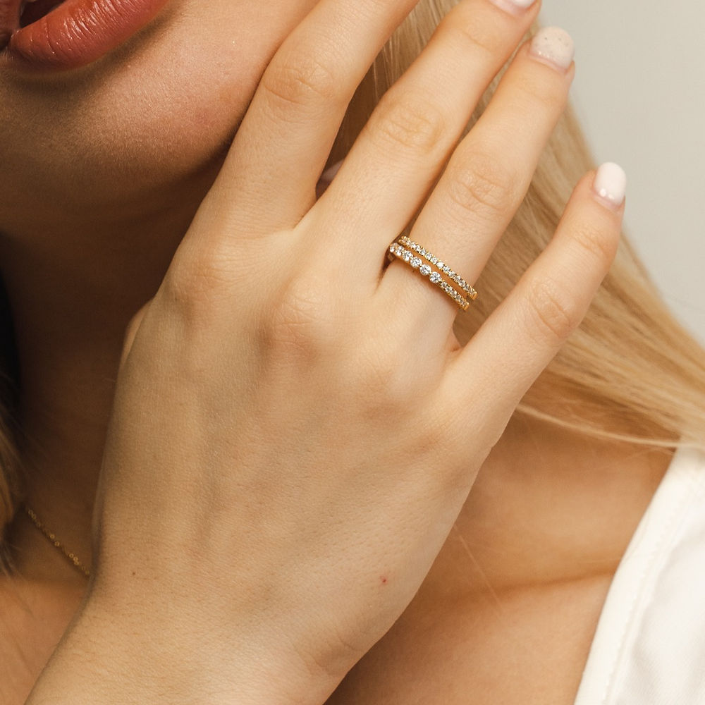Illuminess™ Sterling Silver Combi Stack Ring - US 6 / L-L1/2