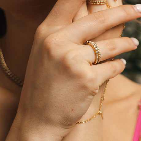 Illuminess™ Gold Vermeil Combi Stack Ring - US 8 / UK P
