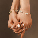 Angel Wings Gold Vermeil Bangle - Medium Size