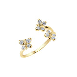 Enchanting Flutterfly™ Gold Vermeil Trio Butterfly Ring - US 6 / L-L1/2