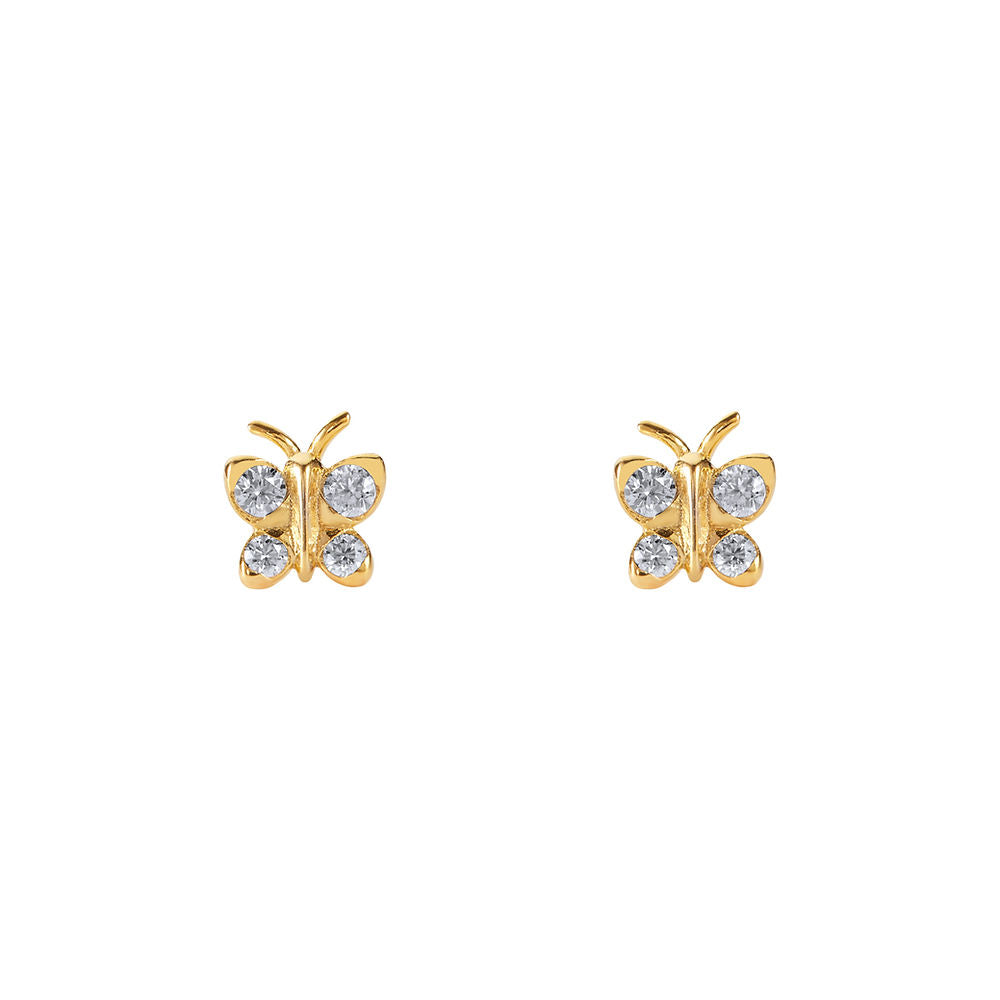 Enchanting Flutterfly™ Gold Vermeil Butterfly Studs