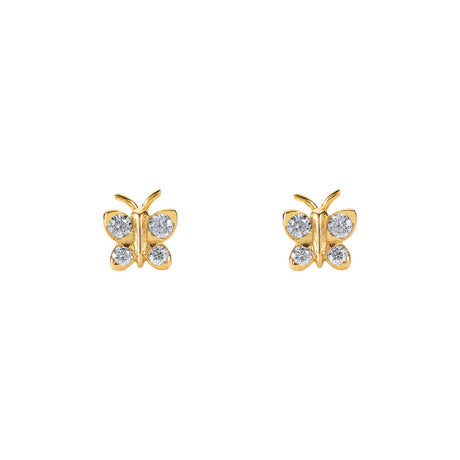Enchanting Flutterfly™ Gold Vermeil Butterfly Studs