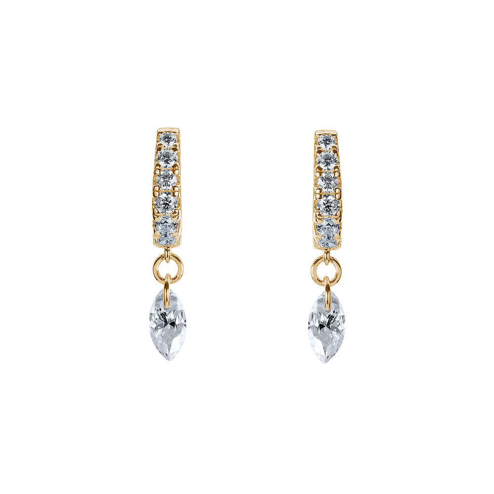 Illuminess™ Gold Vermeil Floating Moissanite Huggies