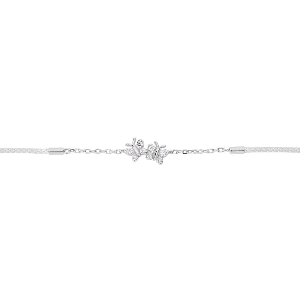 Enchanting Flutterfly™ Sterling Silver Silk Cord Butterfly Bracelet