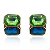 Peridot and Sapphire Double Stone Clip Earrings