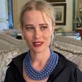 Irena Four Strand Blue Agate Resin Bead Nesting Necklace