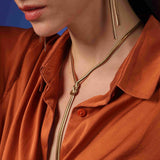 Gold Cobra Chain Knot Necklace