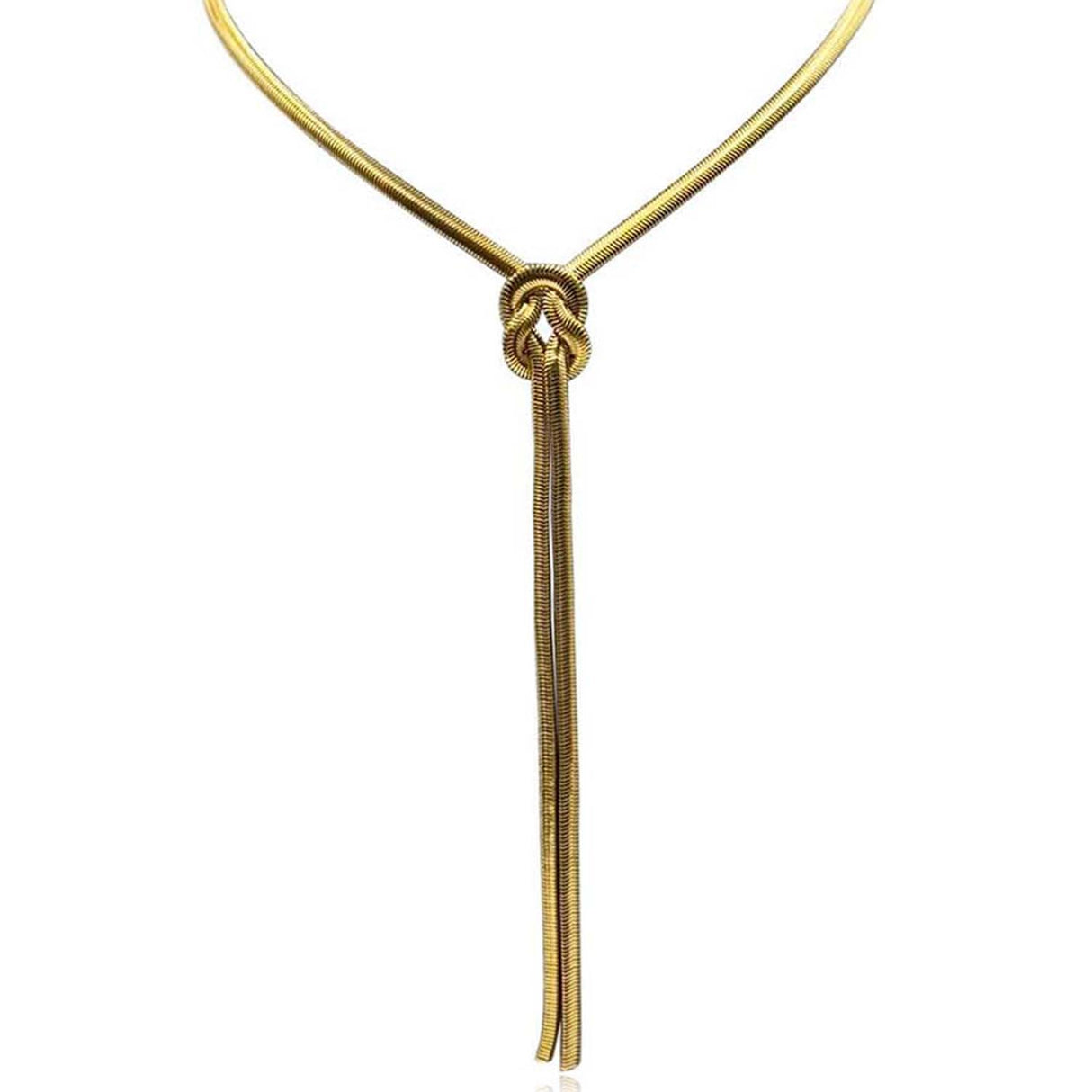 Gold Cobra Chain Knot Necklace