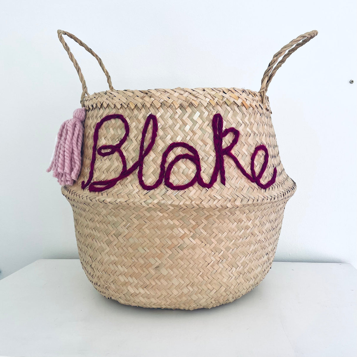 Blue Personalised Tassel Name Basket - Extra Large (Copy)