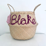 Blue Personalised Tassel Name Basket - Extra Large (Copy)