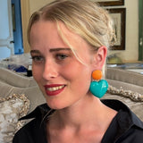 Amour Carved Coral Clip Resin With Jade Resin Heart Drop