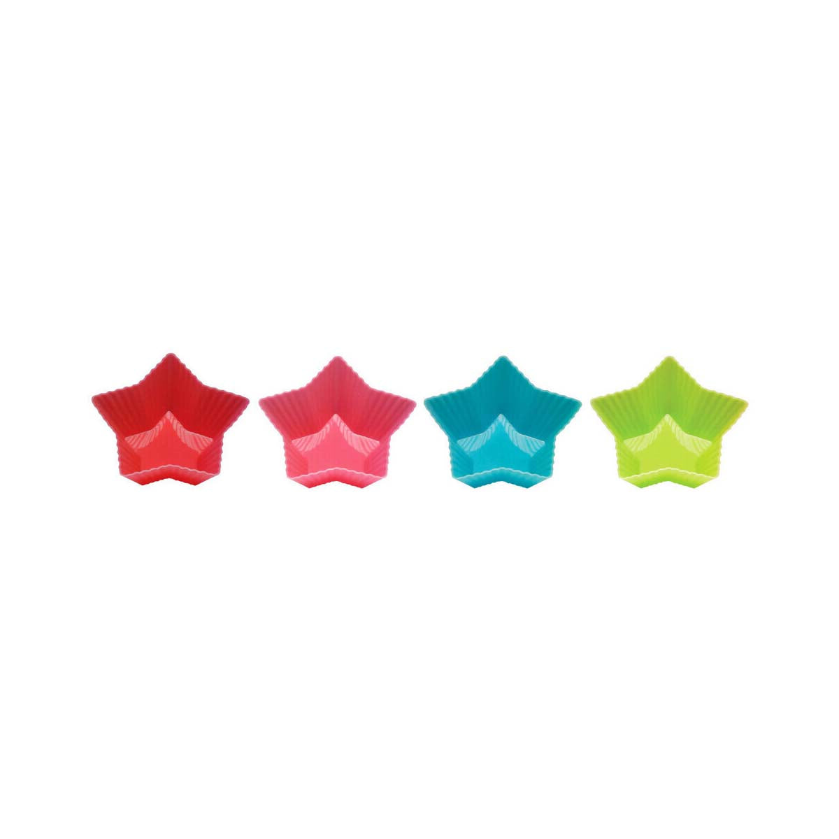 Set Of Four Non Stick Star Silicone Moulds