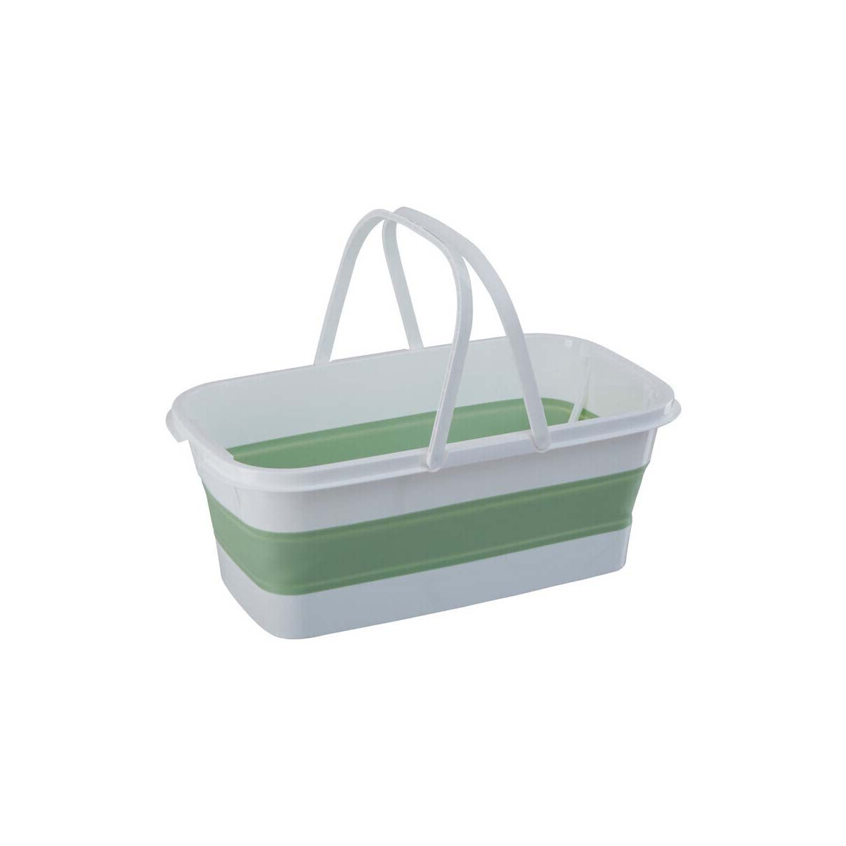 Averill Collapsible Laundry Basket in Green and White