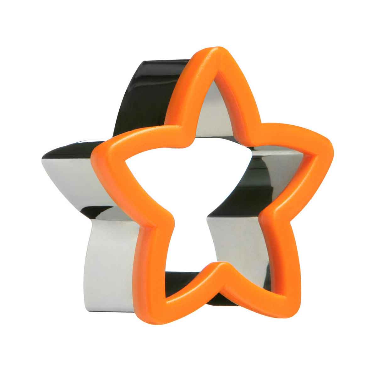 Large Stainless Steel and Orange ABS Star Shape Cookie Cutter