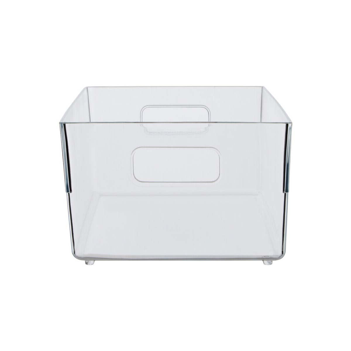 Romm Large Clear Plastic Fridge Bin With Handles