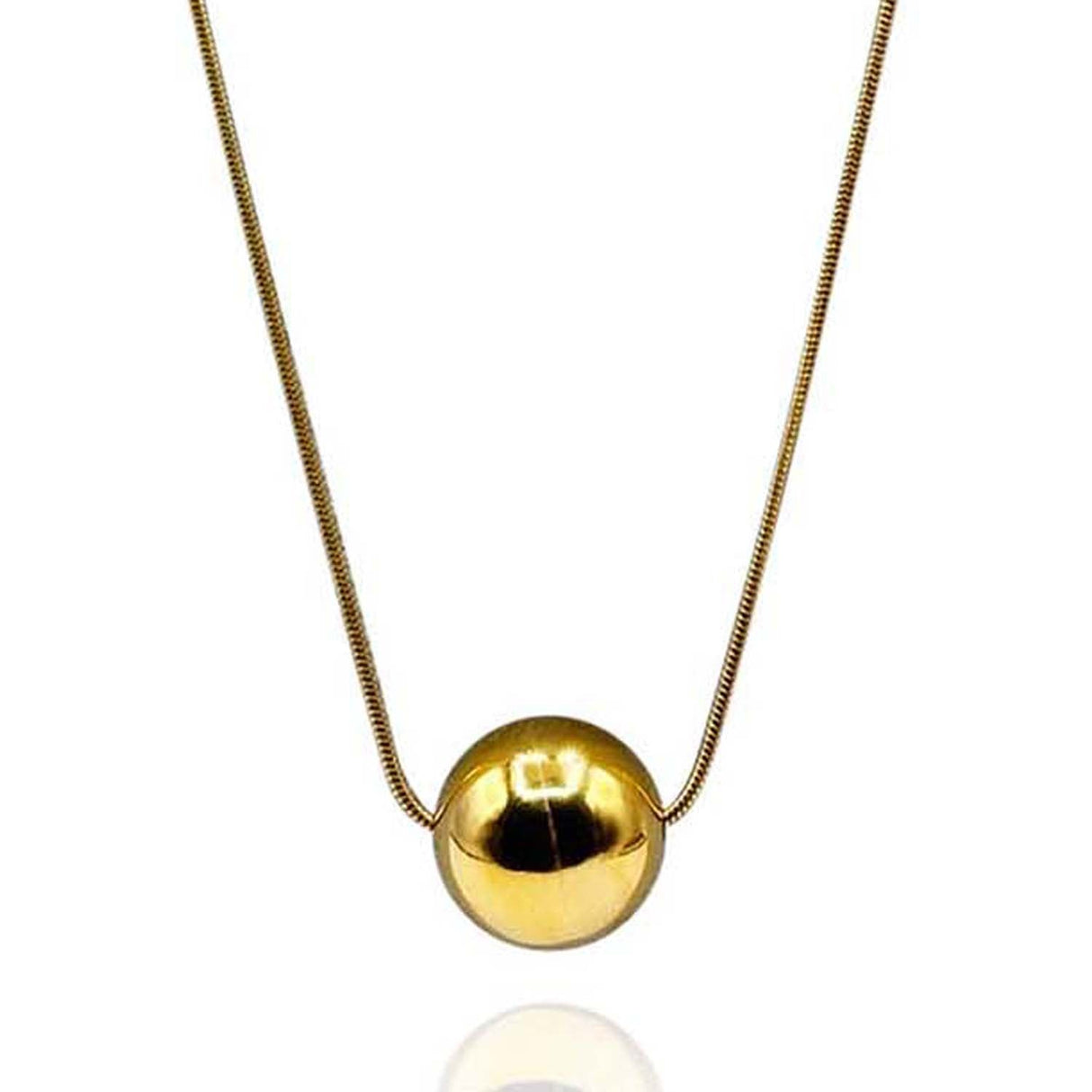 Gold Ball Pendant Necklace