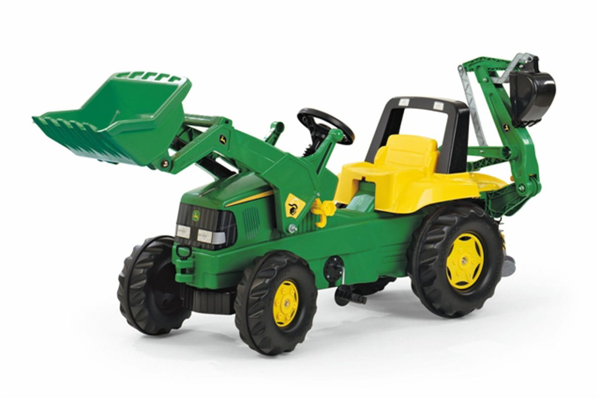 Rolly Jnr JD Tractor With Front Loader & Rear Excavator