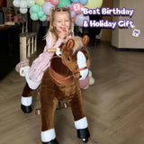 Ride-on Pony Toy Age 3-5 Brown（UK&EU in Stock）