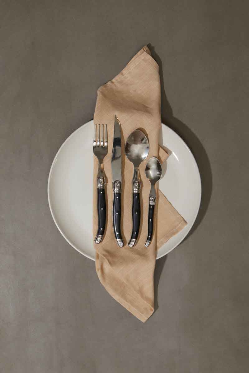 Swiss 16Pc Black Cutlery Set