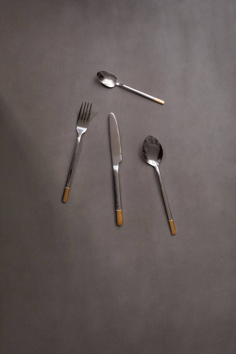 Avie 16Pc Gold And Silver Finish Cutlery Set